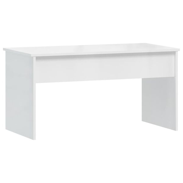 vidaXL Table basse blanc brillant 102x50,5x52,5 cm bois d'ing&eacute;nierie