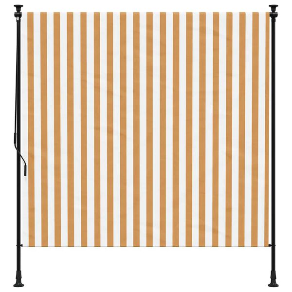 vidaXL Store roulant d'extérieur orange et blanc 150x270cm tissu acier