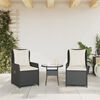 vidaXL Chaises inclinables de jardin lot de 2 noir r&eacute;sine tress&eacute;e