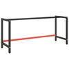 vidaXL Cadre de banc de travail Noir et rouge mat 180x57x79 cm M&eacute;tal