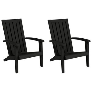 vidaXL Chaises de jardin Adirondack lot de 2 noir polypropyl&egrave;ne