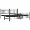 vidaXL Cadre de lit m&eacute;tal sans matelas avec pied de lit noir 183x213cm
