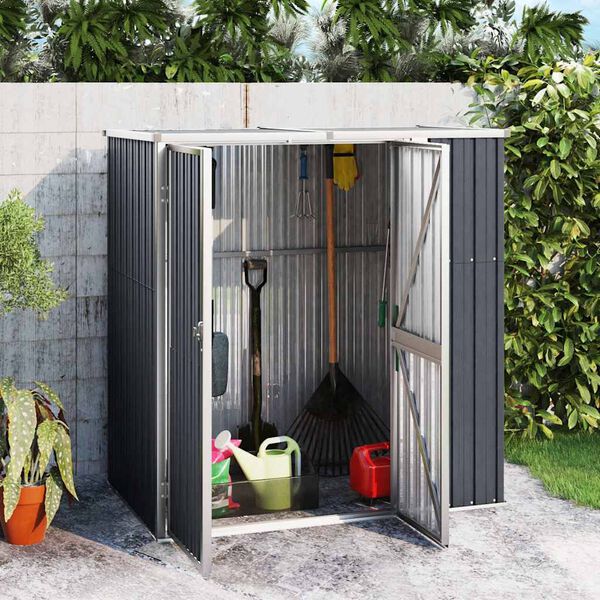 vidaXL Abri &agrave; outils de jardin anthracite 161x89x161cm acier galvanis&eacute;