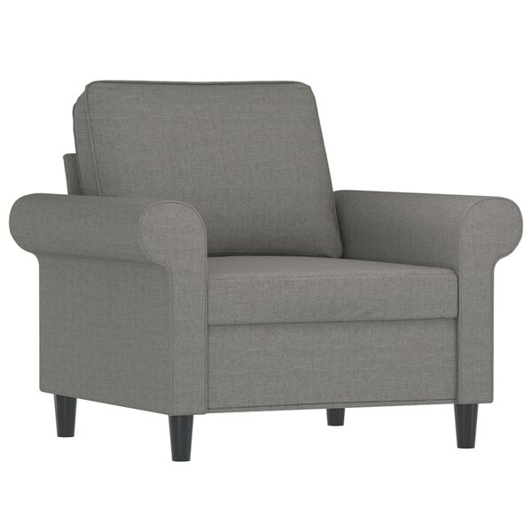 vidaXL Fauteuil avec repose-pied Gris fonc&eacute; 60 cm Tissu
