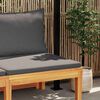 vidaXL Banc de jardin avec table avec coussins gris fonc&eacute; Teck solide