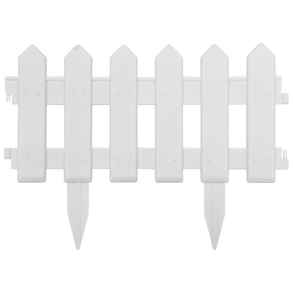 vidaXL Bordures de pelouse 25 pcs Blanc 10 m PP