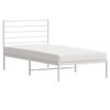 vidaXL Cadre de lit métal sans matelas et tête de lit blanc 100x190 cm
