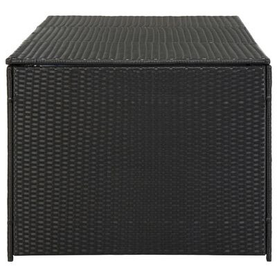 vidaXL Boîte de rangement de jardin Résine tressée 180x90x70 cm Noir