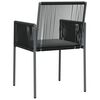 vidaXL Chaises de jardin et coussins lot de 2 noir 54x60,5x83,5 cm
