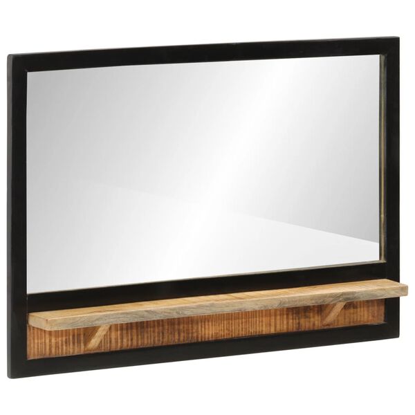 vidaXL Miroir avec &eacute;tag&egrave;re 80x8x55 cm verre et bois massif manguier