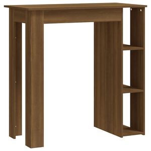 vidaXL Table de bar avec &eacute;tag&egrave;re ch&ecirc;ne marron bois d'ing&eacute;nierie