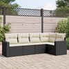 vidaXL Salon de jardin 5 pcs avec coussins noir r&eacute;sine tress&eacute;e