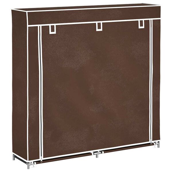vidaXL Armoire &agrave; chaussures avec housse 115 x 28 x 110 cm Tissu Marron