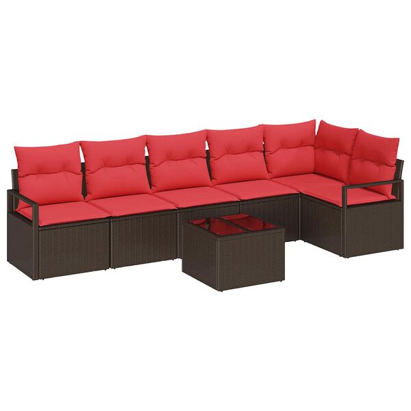 vidaXL Ensemble de Canapés 7 pcs Marron polyrotin