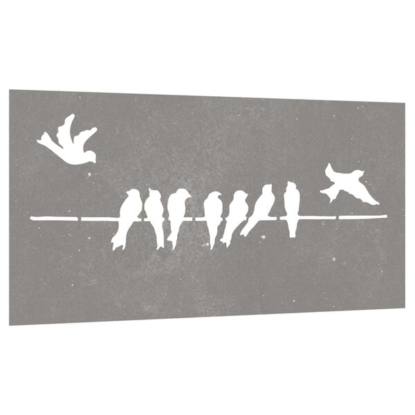 vidaXL Décoration murale jardin 105x55 cm acier corten design d'oiseau