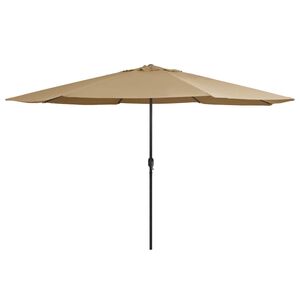 vidaXL Parasol de jardin avec mât en métal 390 cm taupe