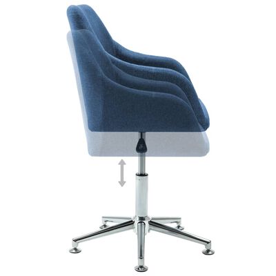 vidaXL Chaises pivotantes à manger lot de 2 bleu tissu