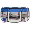 vidaXL Parc pliable pour chien avec sac de transport Bleu 145x145x61cm