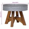 vidaXL Table basse bois de récupération mélangé 60x45 cm argenté