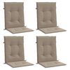 vidaXL Coussins de chaise de jardin &agrave; dossier bas lot de 4 taupe