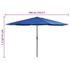vidaXL Parasol de jardin avec m&acirc;t en m&eacute;tal 390 cm bleu azur&eacute;