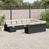 vidaXL Salon de jardin 11 pcs avec coussins noir r&eacute;sine tress&eacute;e