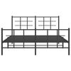 vidaXL Cadre de lit m&eacute;tal sans matelas avec pied de lit noir 150x200cm