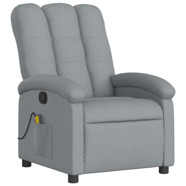 vidaXL Fauteuil inclinable de massage gris clair tissu