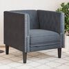 vidaXL Fauteuil Chesterfield gris fonc&eacute; velours