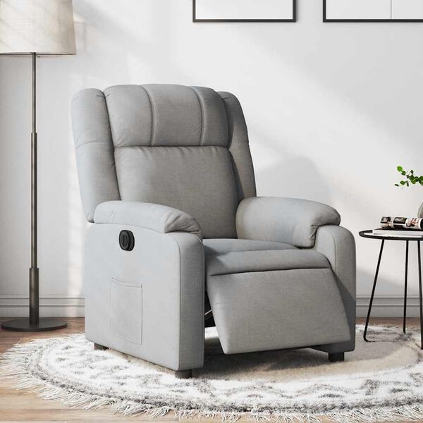 vidaXL Fauteuil inclinable &eacute;lectrique gris clair tissu