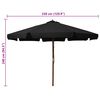 vidaXL Parasol d'ext&eacute;rieur avec m&acirc;t en bois 330 cm Noir