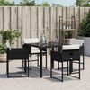 vidaXL Chaises de jardin lot de 4 avec coussins noir r&eacute;sine tress&eacute;e