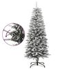 vidaXL Sapin de Noël artificiel mince avec neige floquée 120 cm PVC/PE