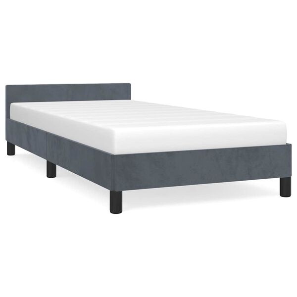vidaXL Cadre de lit sans matelas gris foncé double velours