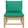 vidaXL Canapé central de jardin avec coussins vert bambou