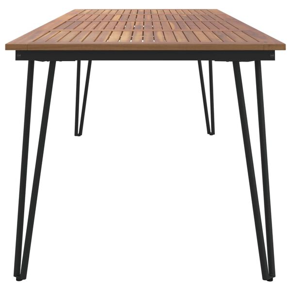 vidaXL Table de jardin avec pieds &eacute;pingle &agrave; cheveux 200x90x75 acacia
