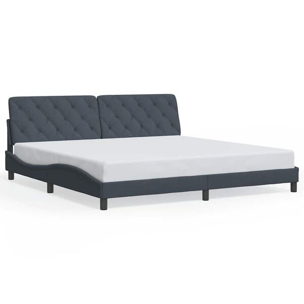 vidaXL Cadre de lit sans matelas gris fonc&eacute; 193x203 cm velours