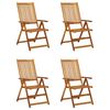 vidaXL Chaises inclinables de jardin lot de 4 et coussins Bois acacia