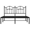 vidaXL Cadre de lit métal sans matelas avec tête de lit noir 135x190cm