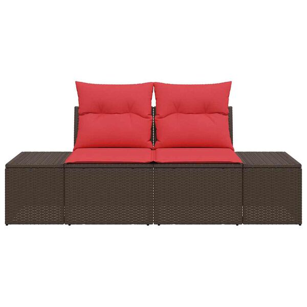 vidaXL Canap&eacute; de jardin avec coussin 184 x 62 x 69 cm polyrotin