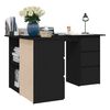 vidaXL Bureau d'angle Noir 145x100x76 cm Bois d'ingénierie