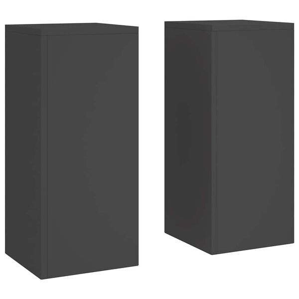 vidaXL Support de Plante 2 pcs Noir 24 x 24 x 55 cm Acier