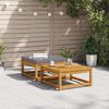 vidaXL Repose-pied de jardin avec coussins bois massif d'acacia