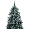 vidaXL Sapin de No&euml;l avec LED et pommes de pin et neige blanche 150 cm