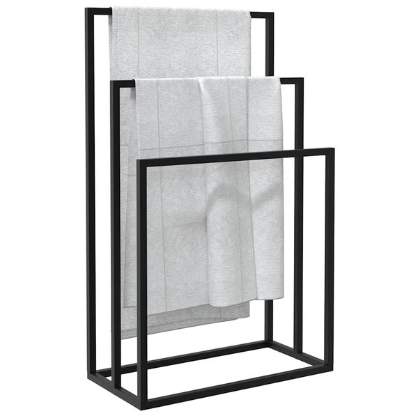 vidaXL Porte-serviettes sur pied Noir 48x24x79 cm Fer