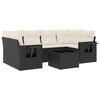 vidaXL Salon de jardin 7 pcs avec coussins noir r&eacute;sine tress&eacute;e