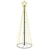 vidaXL Arbre de No&euml;l c&ocirc;ne Blanc chaud 108 LED 70x180 cm