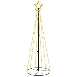 vidaXL Arbre de No&euml;l c&ocirc;ne Blanc chaud 108 LED 70x180 cm