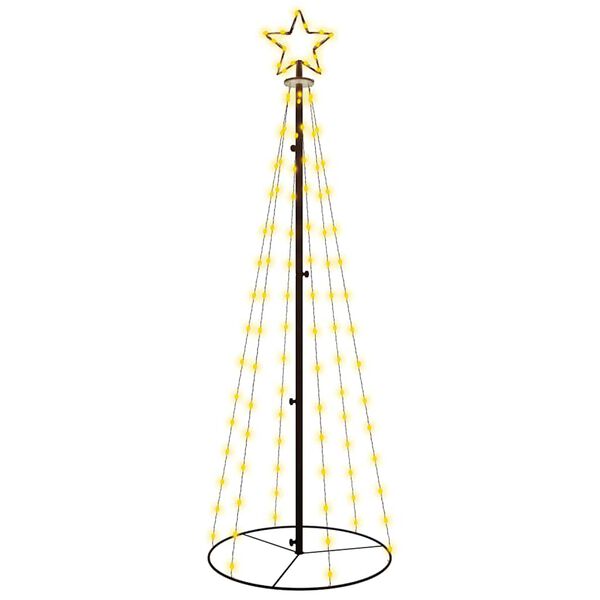 vidaXL Arbre de No&euml;l c&ocirc;ne Blanc chaud 108 LED 70x180 cm
