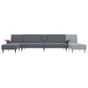 vidaXL Canap&eacute;-lit en forme de L gris 279x140x70 cm velours